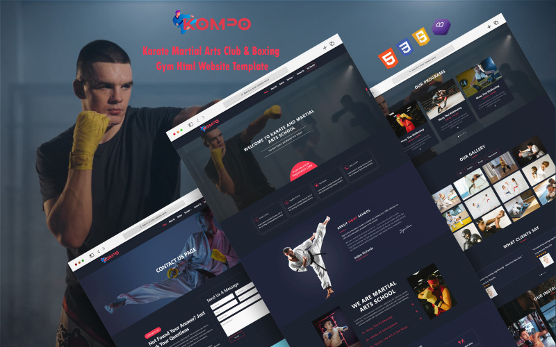 Kompo - Clube de artes marciais de karatê e academia de boxe Modelo de site HTML