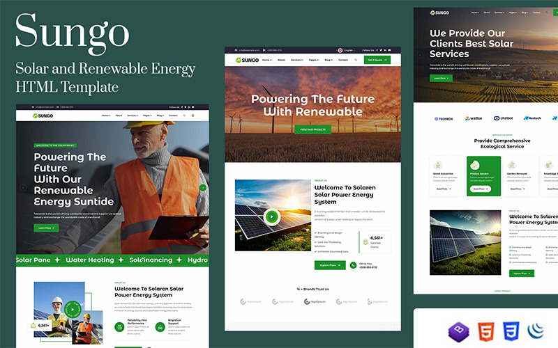 Sungo - Modello HTML per energia solare e rinnovabile