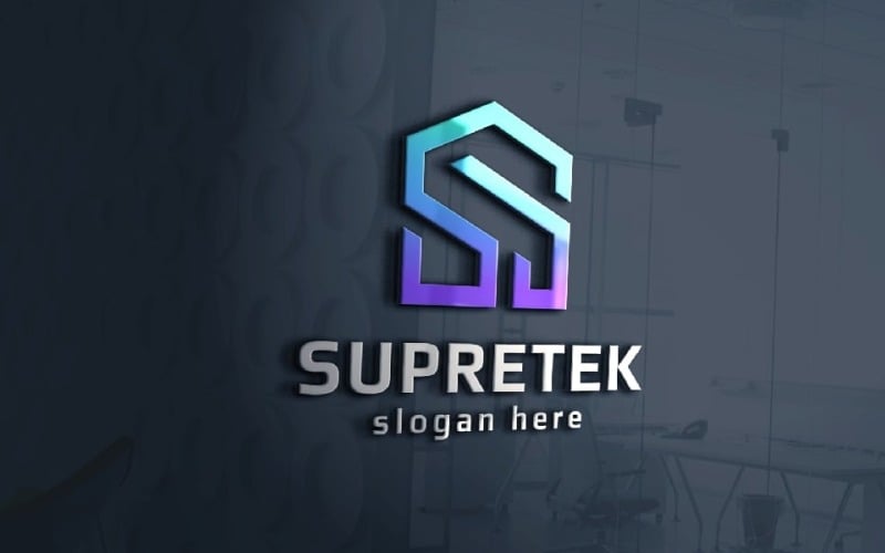 Supretek Letter S Technology Logo