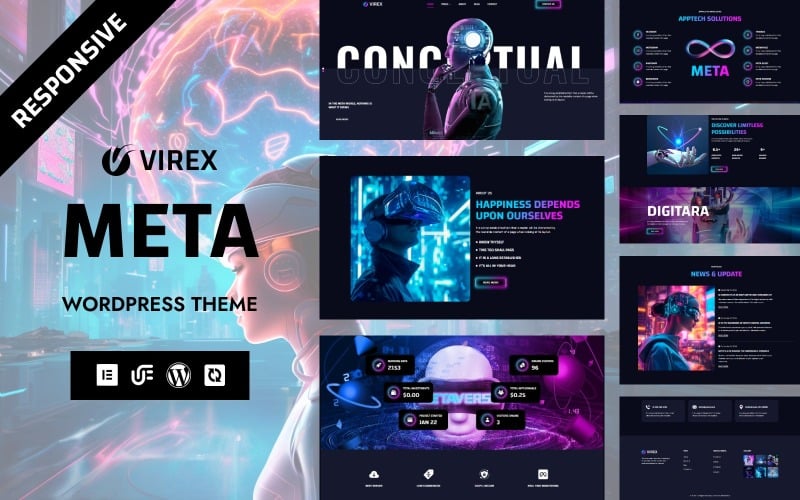 Virex - AI-Powered Business And Technology WordPress Elementor Theme