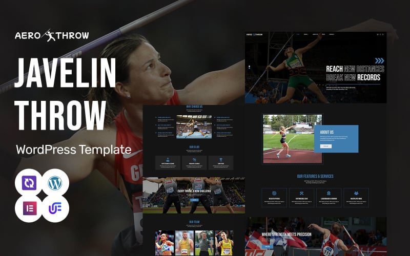 Aero Throw – тема WordPress Elementor для легкої атлетики та метання списа