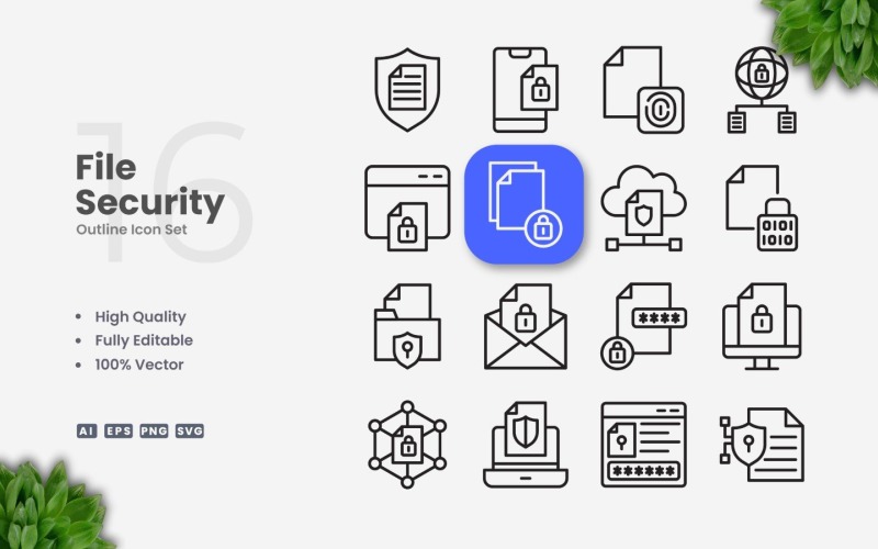 16 Набір піктограм безпеки файлів