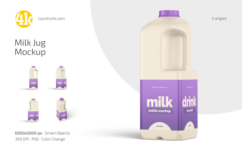 Plastic Milk Jug Mockup Set