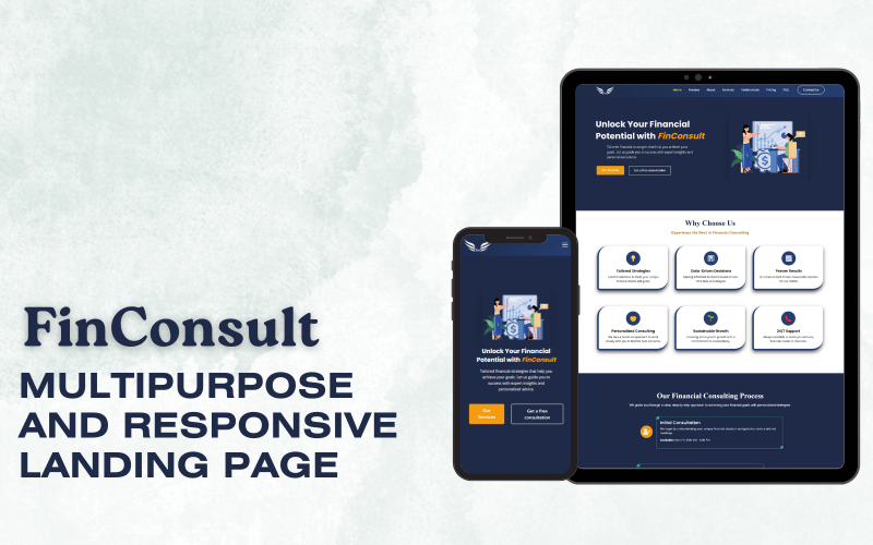 FinConsult - Modelo de Landing Page de Serviços de Consultoria Financeira