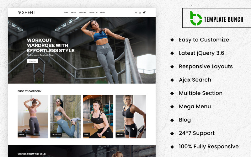 Shefit – Responsives Shopify-Theme für E-Commerce-Website-Vorlage