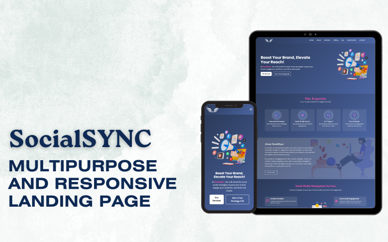 SocialSync Social Media Services Website Template