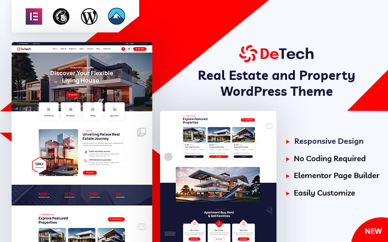 Detech - WordPress тема для недвижимости