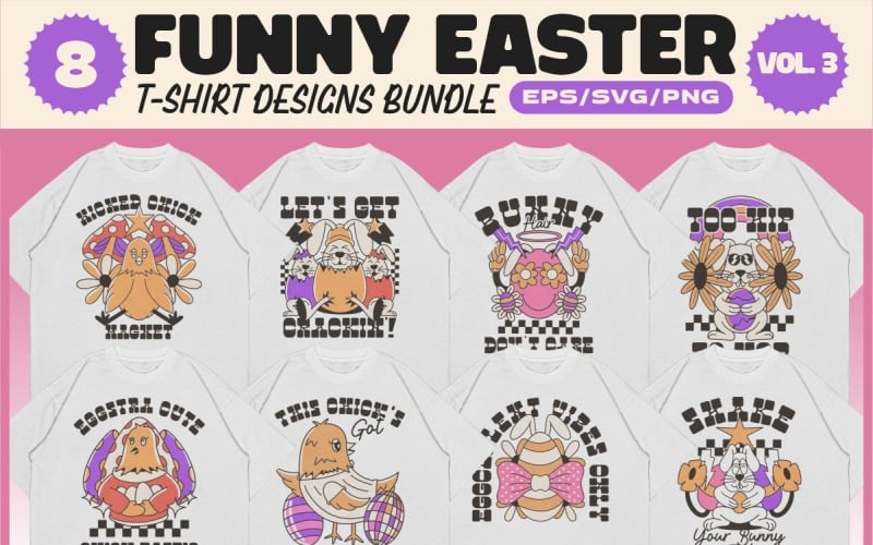 Funny Easter T-shirt Designs Bundle Vol. 3