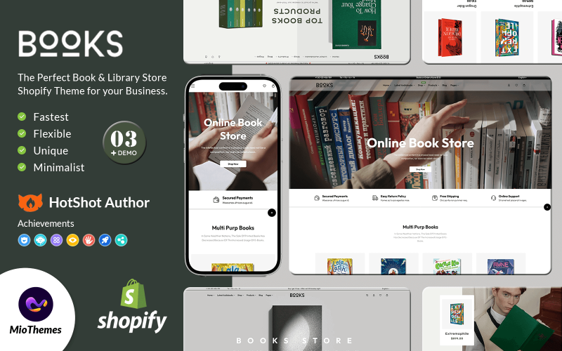 Книги - Shopify 2.0 Тема книжного и библиотечного магазина