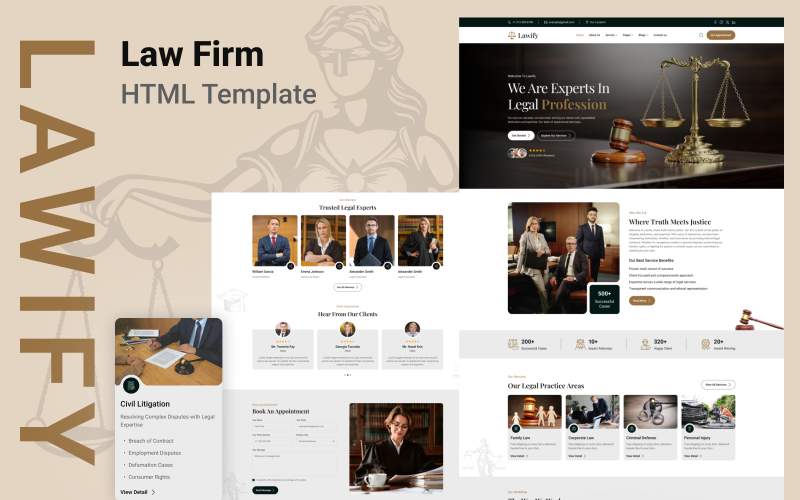 Lawify - Plantilla HTML para bufetes de abogados y servicios legales