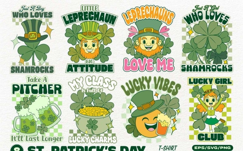 Lot de modèles de t-shirts pour la Saint-Patrick Vol. 3