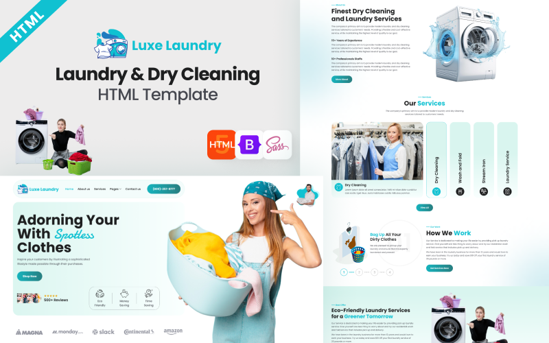 Luxe Laundry - Šablona HTML pro chemické čištění a služby prádelny