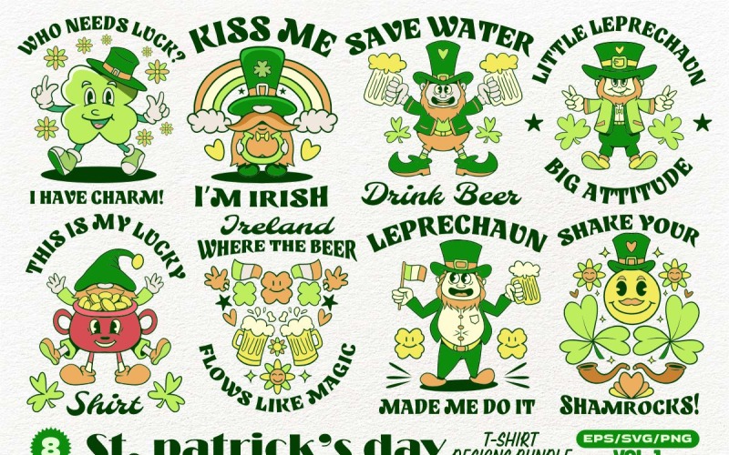 St. Patrick's Day T-shirt Designs Bundle Vol. 1