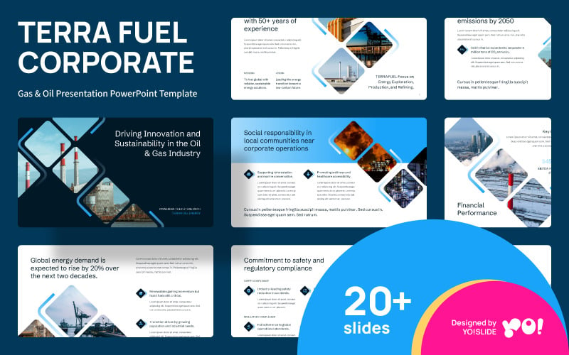 Plantilla de presentación de PowerPoint sobre gas y petróleo TERRA FUEL