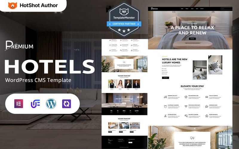 Premium - Lyxhotell och spa WordPress Elementor-tema