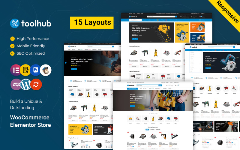 Toohub - Verktyg Power Equipment Reservdelar och bildelar WooCommerce Theme