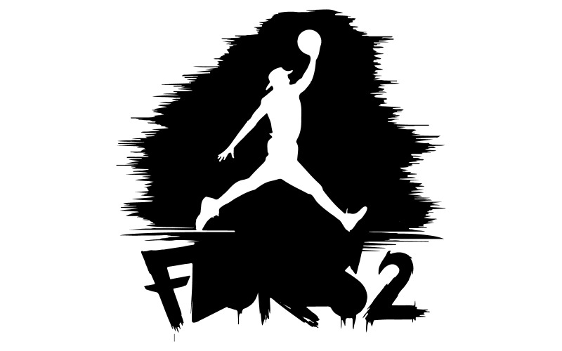 A silhouette of a basketball player playing basketball