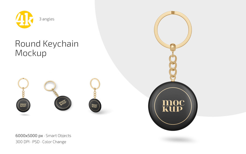 Round Keychain Mockup Set