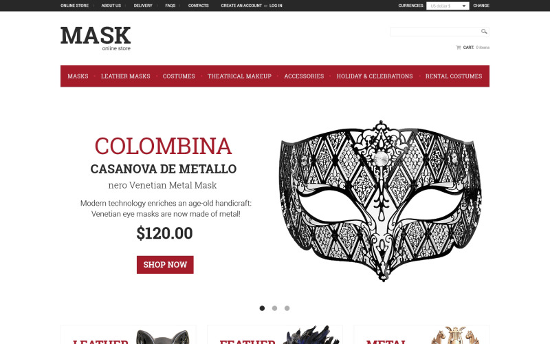 Maskeradmask VirtueMart-mall