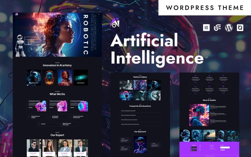 Aio - Umělá inteligence a strojové učení WordPress Elementor Theme