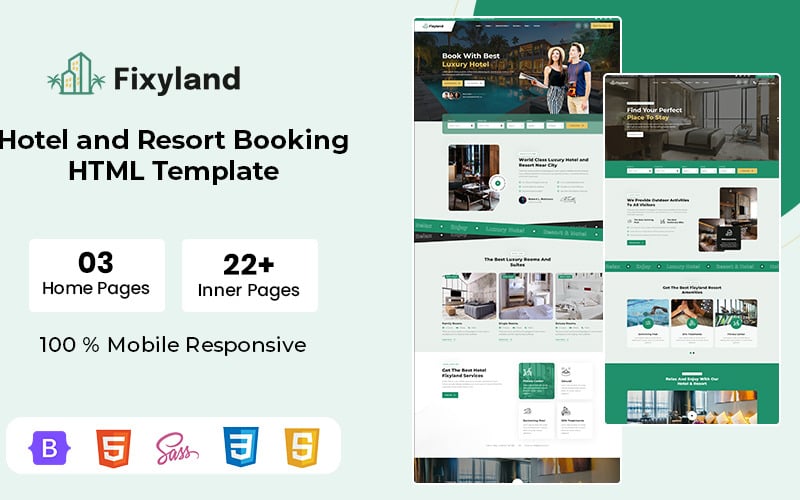 Fixyland - HTML šablona pro rezervaci hotelů a resortů