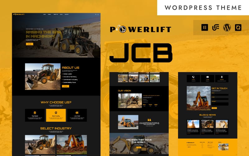 PowerLift - JCB ve Endüstriyel Makineler WordPress Elementor Teması