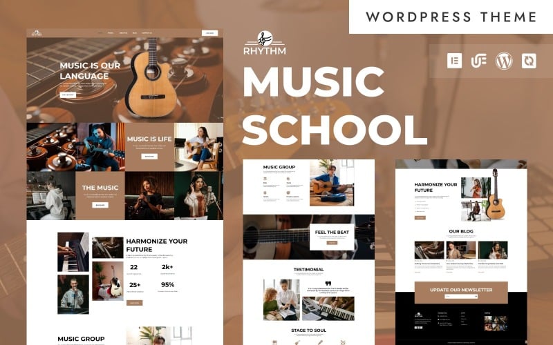 Rhythm – Musikschule, Akademie & Instrumentenausbildung WordPress Elementor Theme