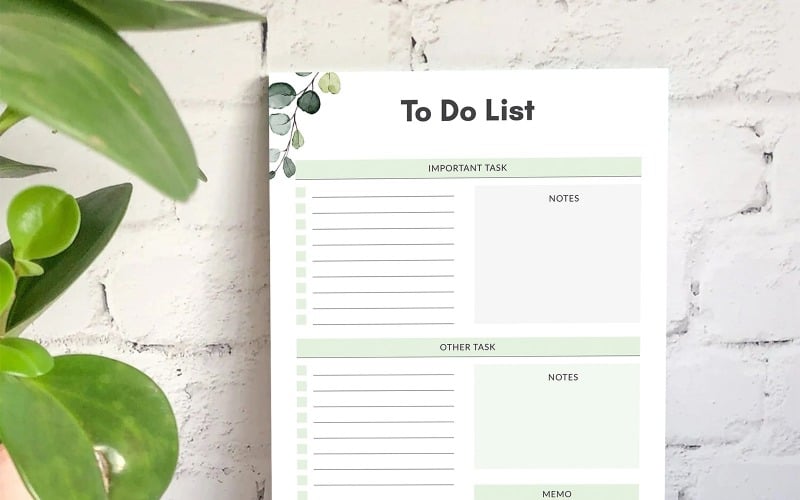 To Do List Planner Design