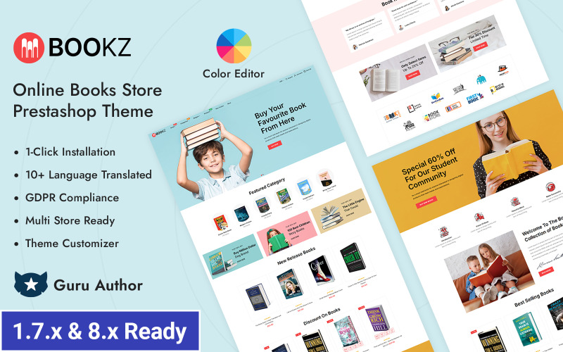 Bookz – Адаптивна тема PrestaShop для магазину канцтоварів і книг