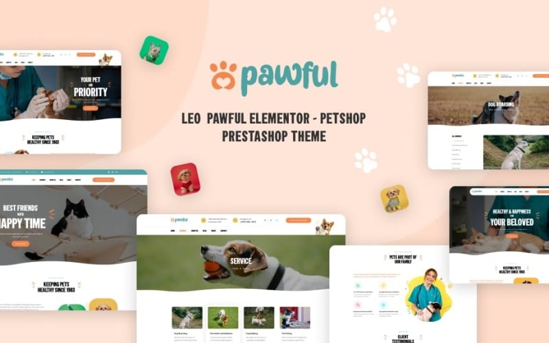 Ps Pawful Elementor - Tema de Prestashop para tienda de mascotas