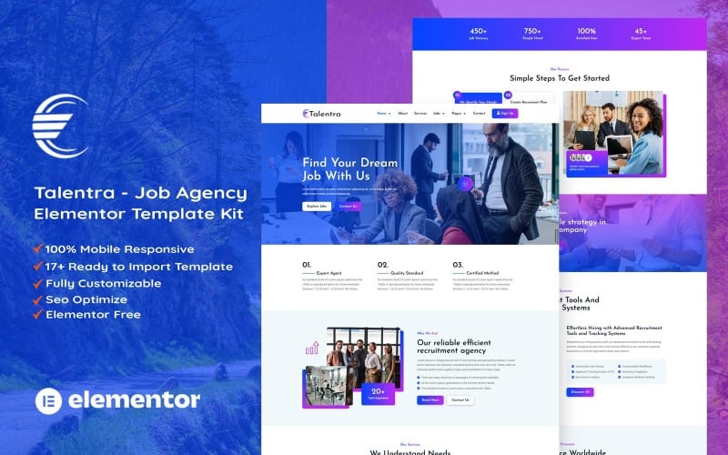 Talentra - Recruitment Job Agency Elementor Kit