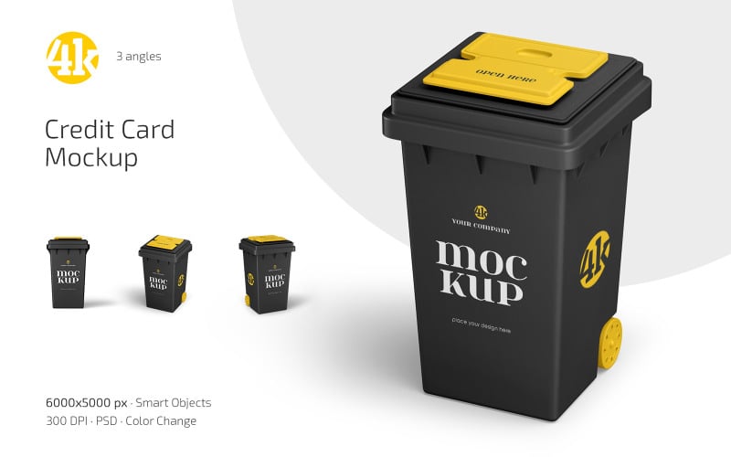 Rubbish Bin Mockup PSD Template