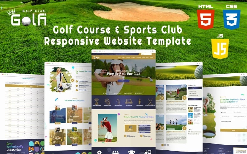 Golfi - Golf Sahası ve Spor Kulübü Duyarlı Web Sitesi Şablonu