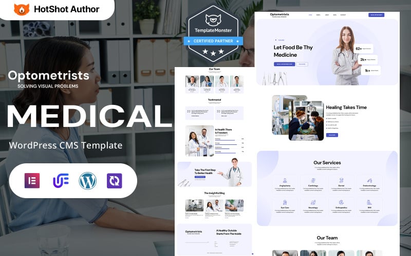 Optometrista – Egészségügyi és Orvosi WordPress Elementor téma