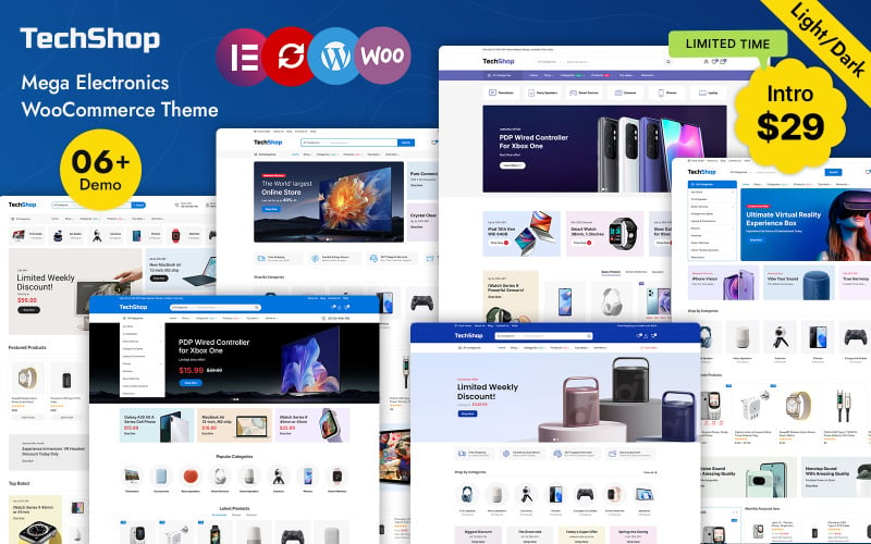 TechShop - Электроника TechStore WooCommerce WordPress тема