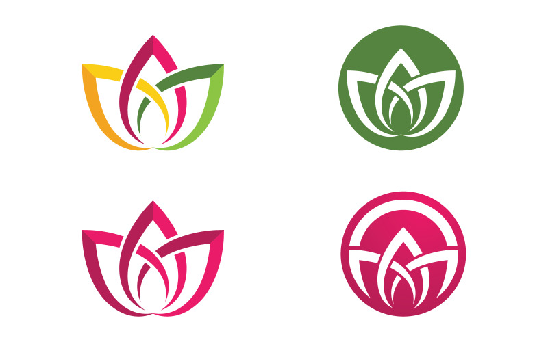 Lotus Flower vector icon design template illustration v.4