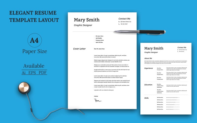 Very Blowing Resume Template Layout