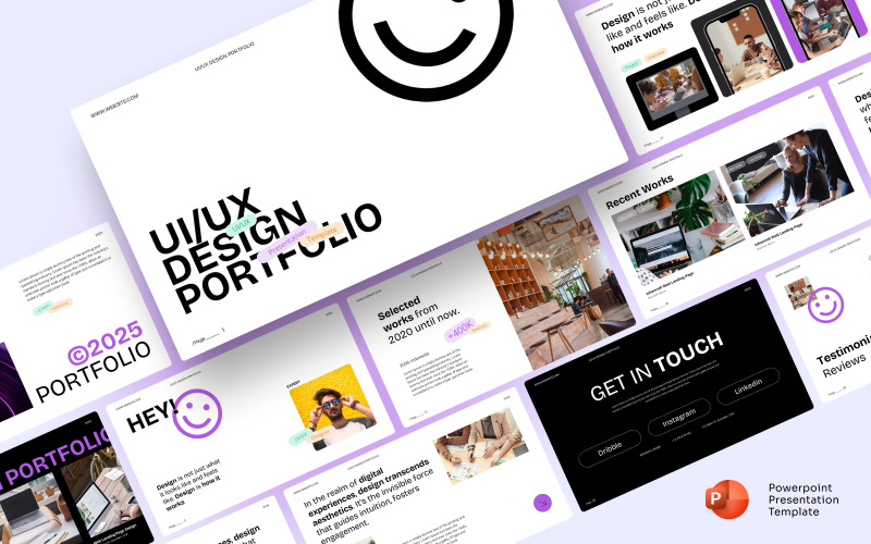 Шаблон презентации PowerPoint для портфолио UI/UX-дизайна