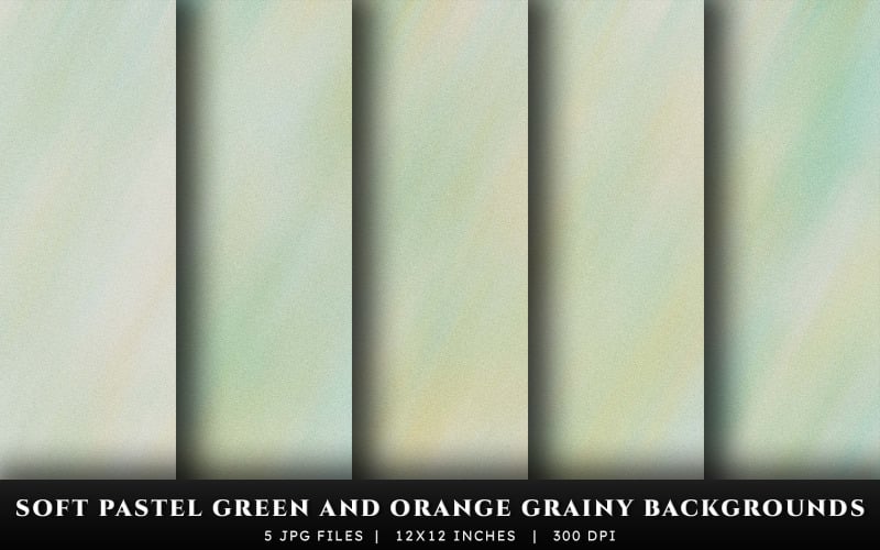 Soft Pastel Green and Orange Grainy Texture Backgrounds