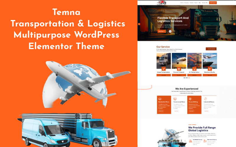 Temna - Logistic and Cargo Service WordPress-tema