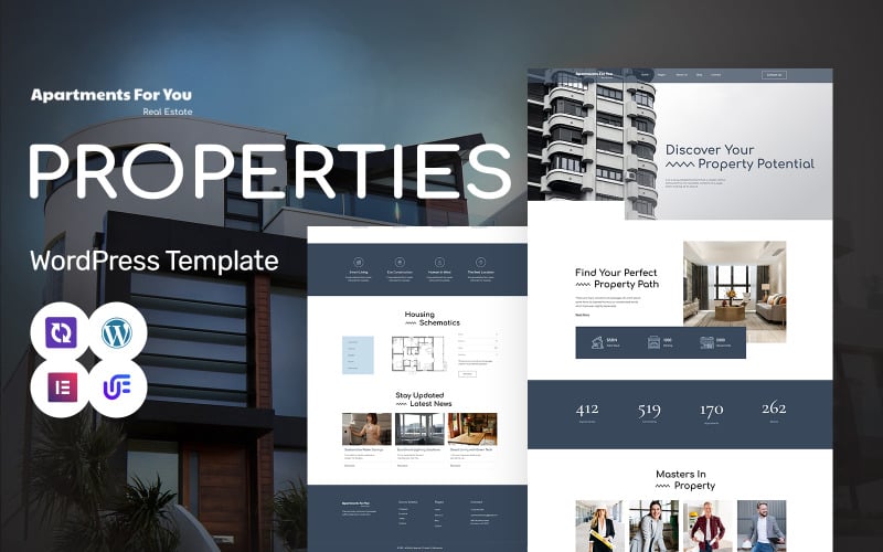 Apartments For You - Property Sales And Rental WordPress Elementor Theme