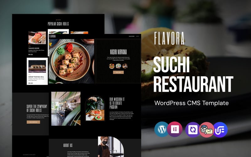 Flavora - Suchi Restoran WordPress Elementor Teması