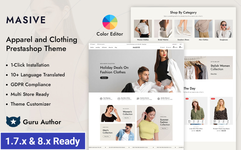 Masive - Loja de roupas e acessórios de moda Prestashop Tema responsivo