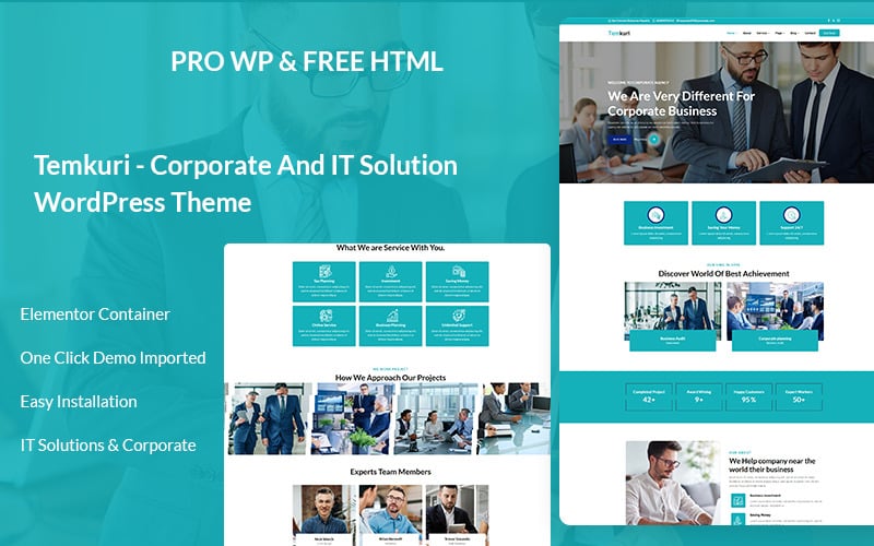 Temkuri - Tema WordPress de soluções corporativas e de TI