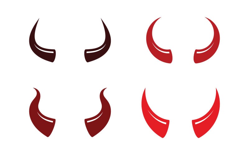 Devil Horns Vector icon illustration design template v.3