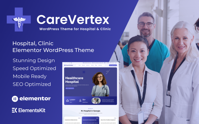 CareVertex - Modernt sjukhus WordPress-tema