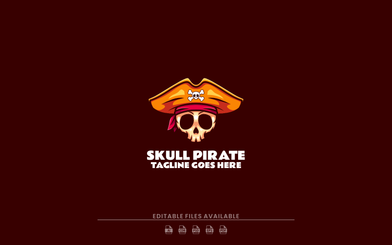 Skull Pirate Simple Mascot Logo