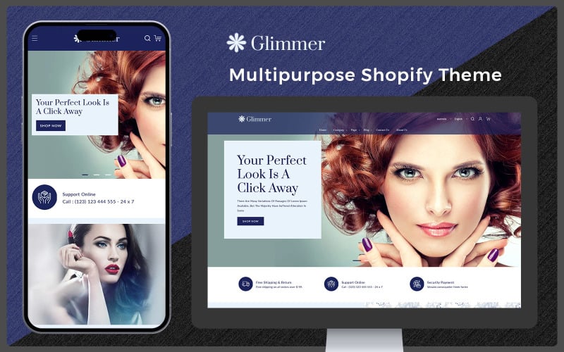 Glimmer - Skin Care & Cosmetics Store Multipurpose Online Store Shopify Theme