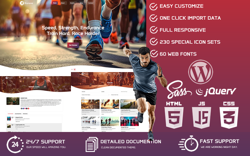 Runova - Hardloopclub en marathon WordPress-thema