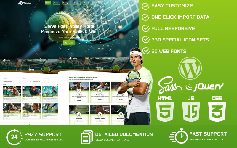 Tenniva - Tema WordPress per club di tennis